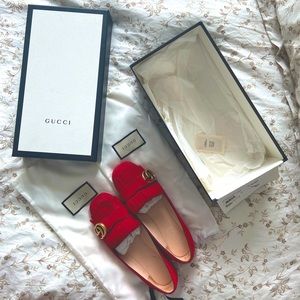 Authentic Gucci marmont fringe flats